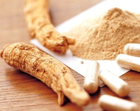 Tintura de raíz de ginseng para mellorar a potencia
